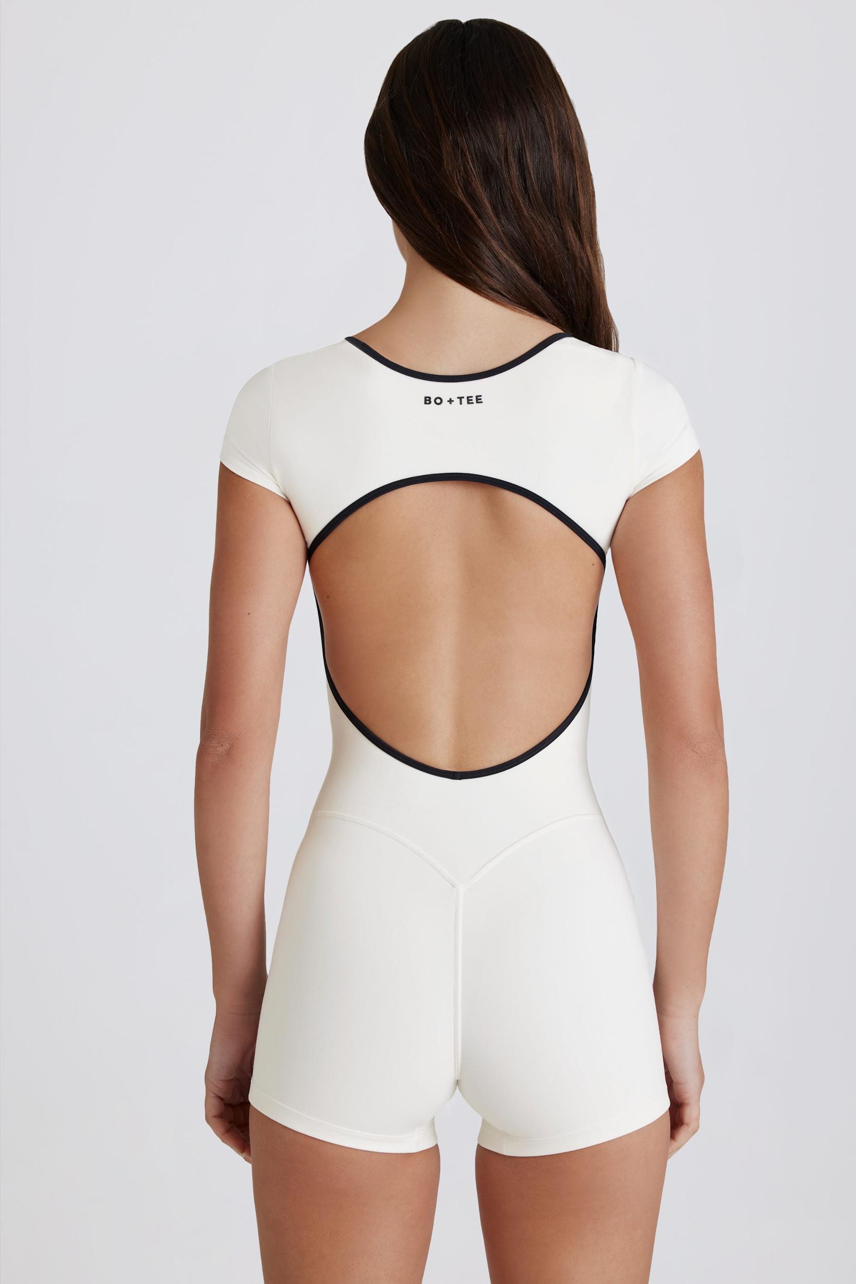 Soft Active Open-Back Unitard in Ivory Product Image