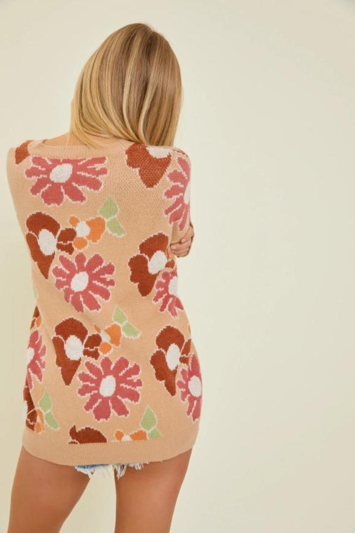 Jacquard Floral Print Sweater Product Image
