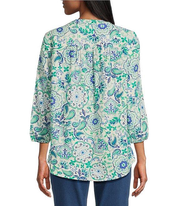 Jones New York Linen Blend V-Neck 3/4 Sleeve Tunic Product Image