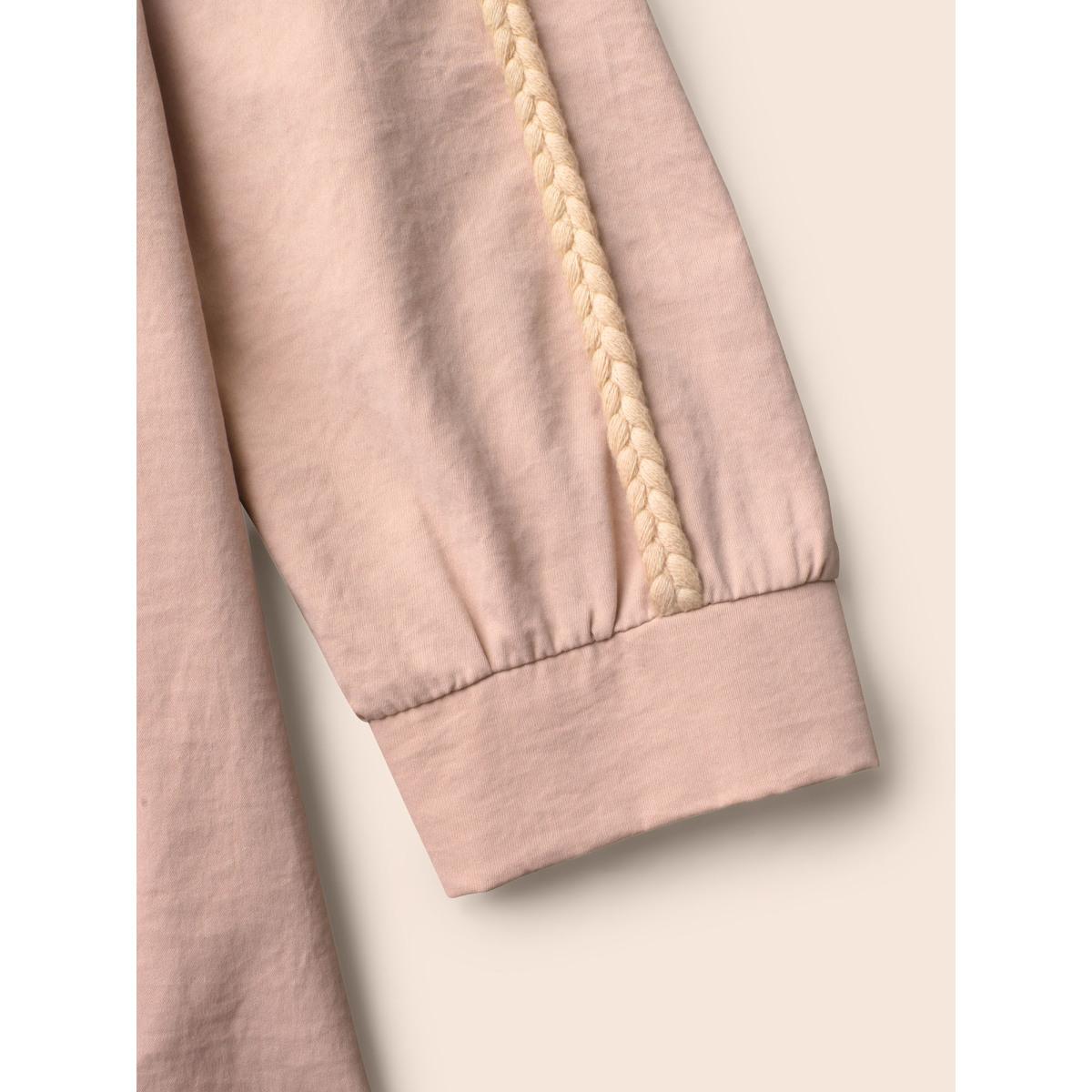 Plus Size Shirt Collar Shirred Woven Ribbon Dress Crepe Women Elegant Woven ribbon&lace trim Shirt collar Long Sleeve Curvy BloomChic 12/L Product Image