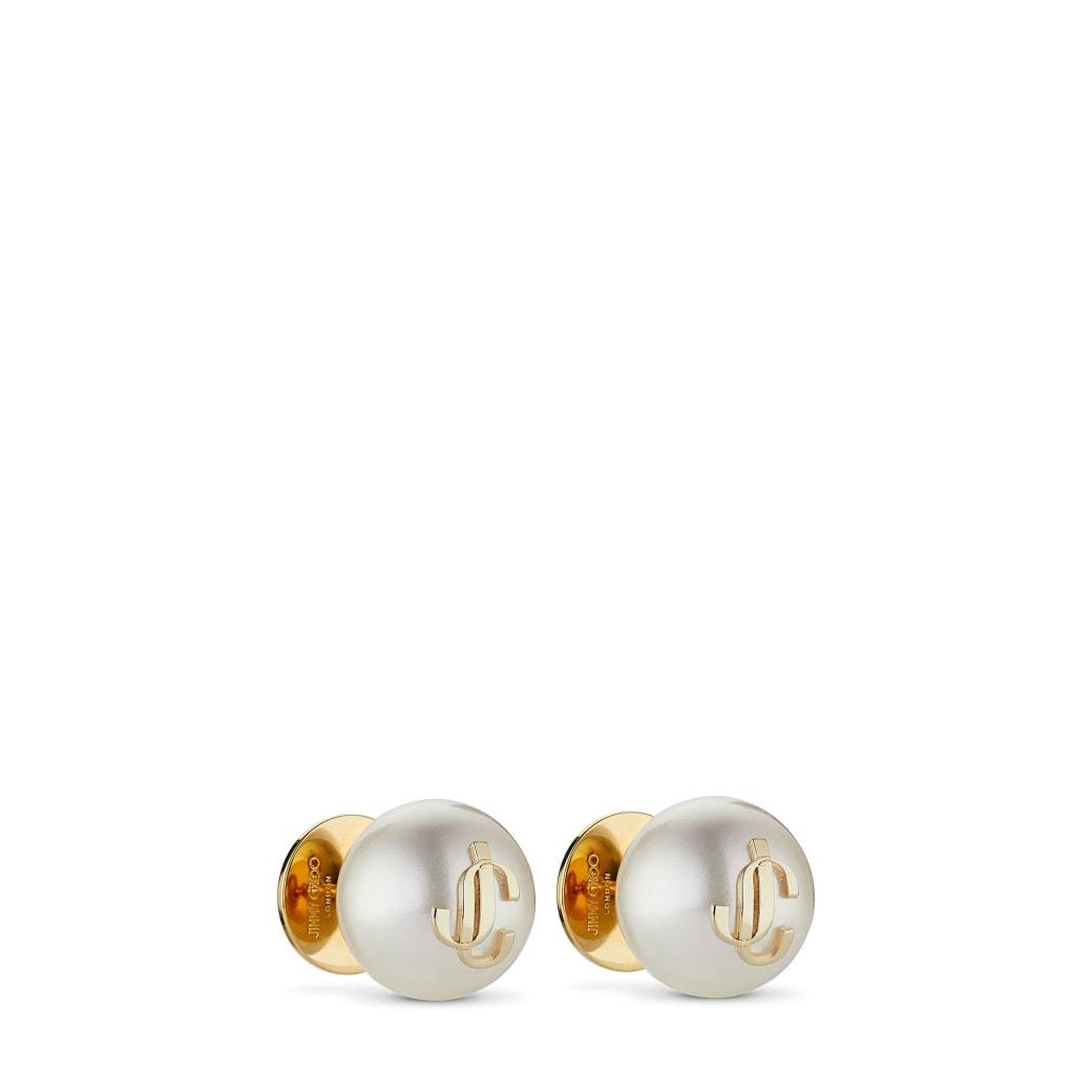 debossed-logo pearl earrings  Product Image