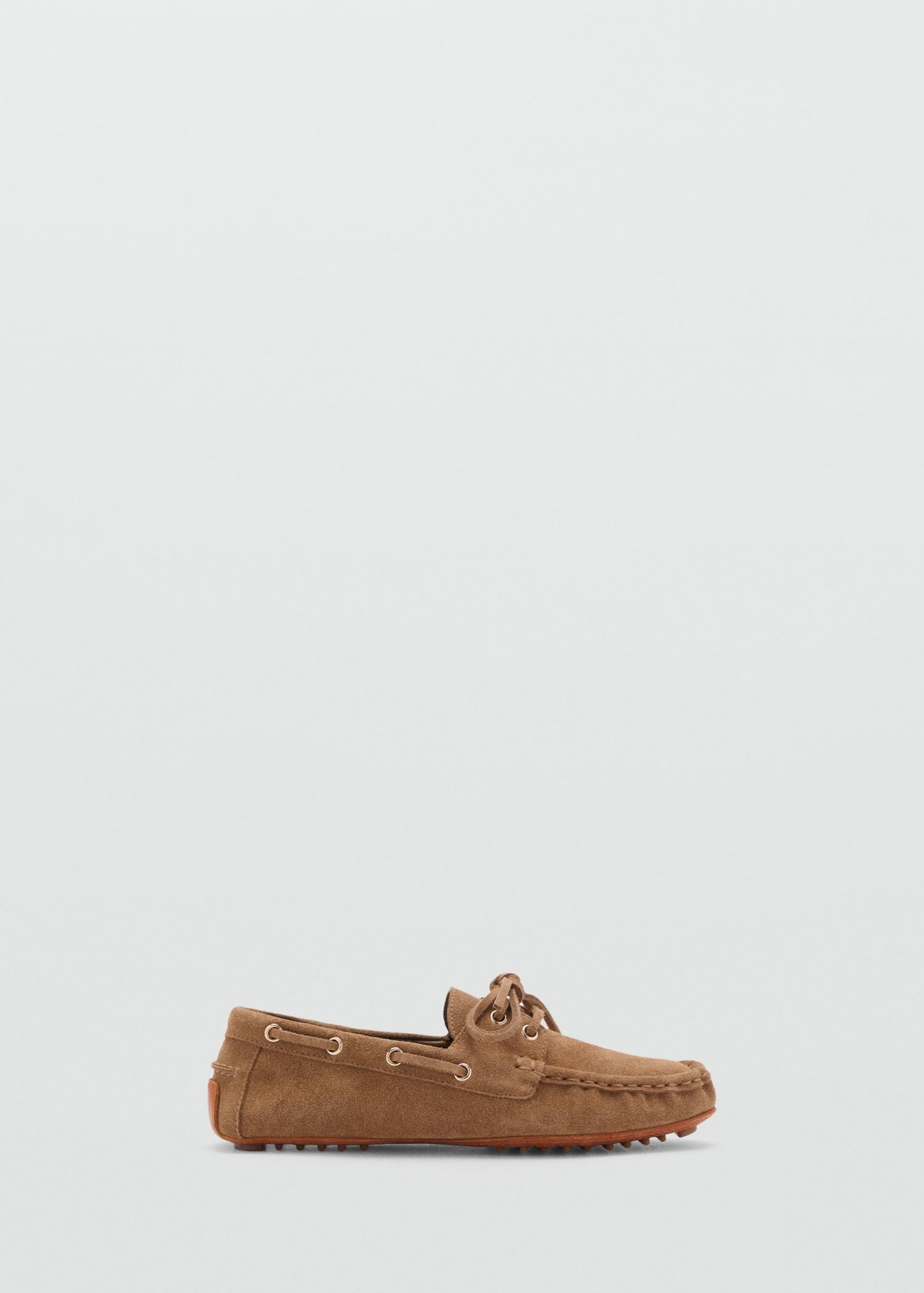 Suede boat shoes with laces - Women | MANGO USA Product Image