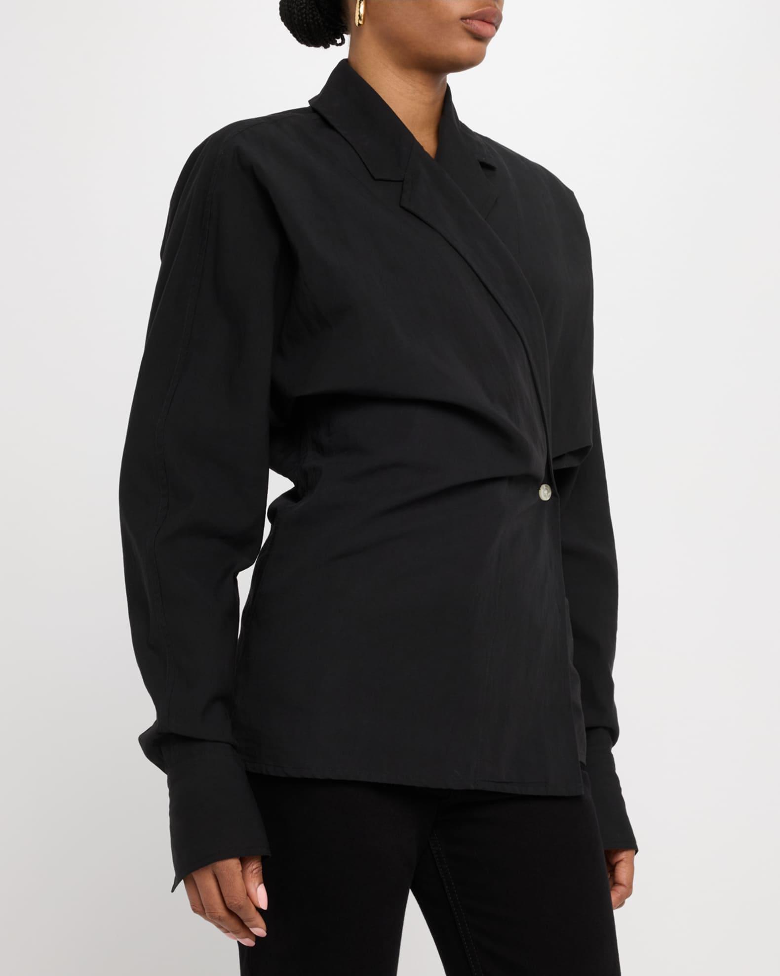 Batwing-Sleeve Wrap Blouse Product Image