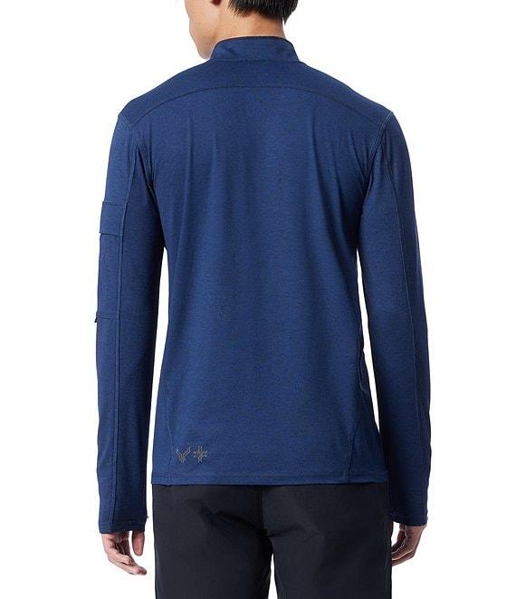 Cross Eyed Moose Celestial Partial-Zip Long Sleeve Performance Biker T-Shirt Product Image