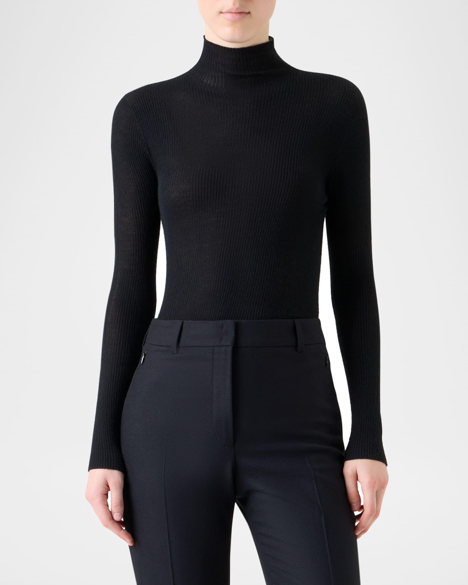 Cashmere-Silk Fine Ribbed Knit Pullover Product Image