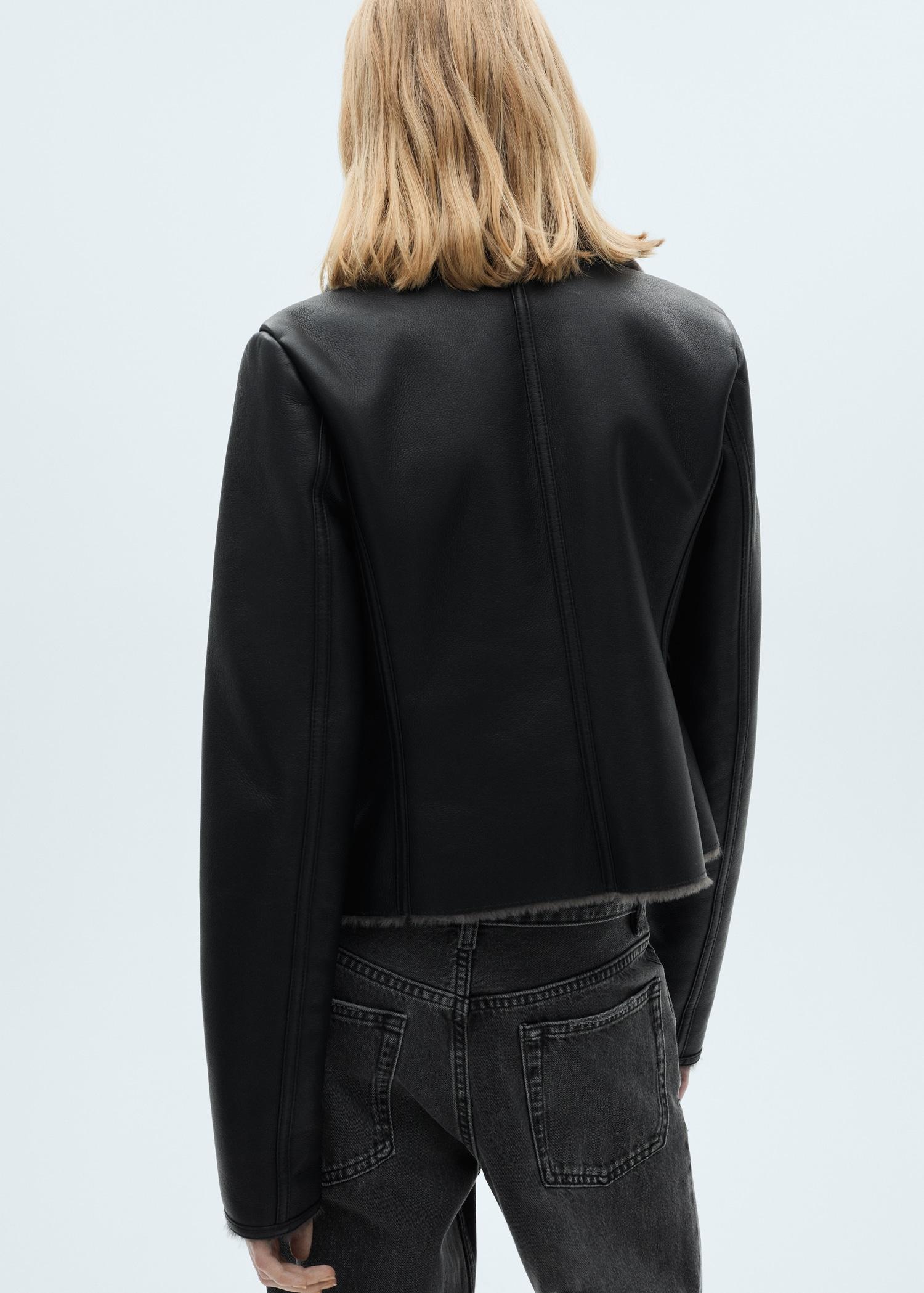 Jacket with shearling-effect lining - Women | MANGO USA Product Image