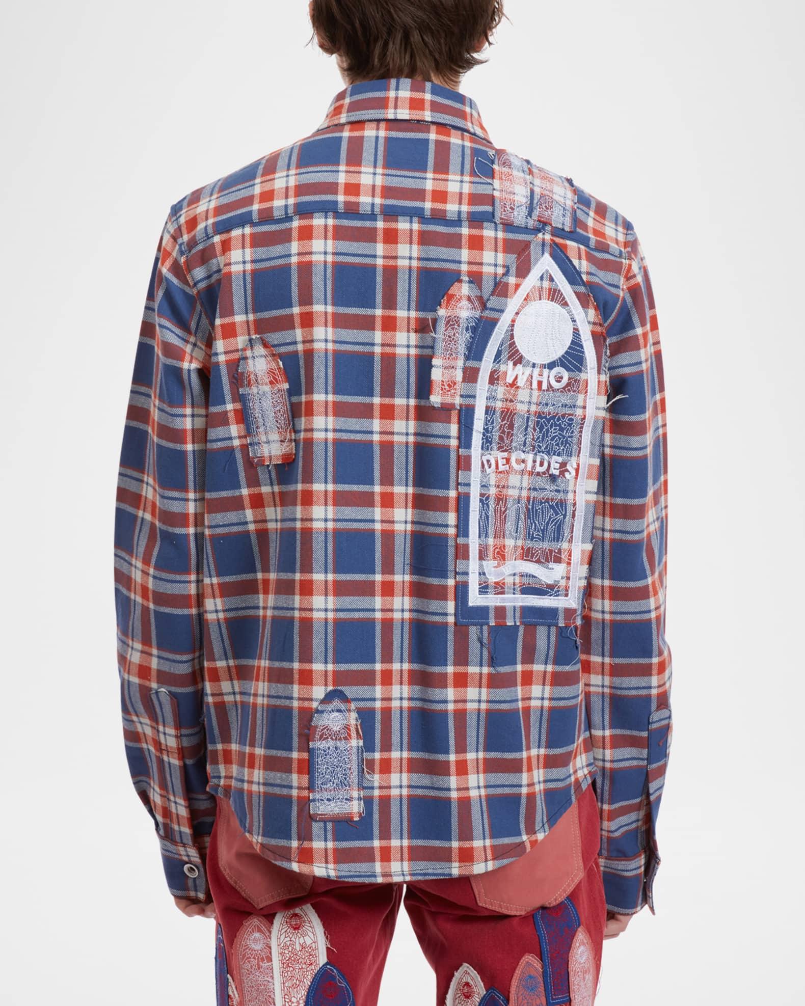 Men's Glory Embroidered-Patch Flannel Shirt Product Image