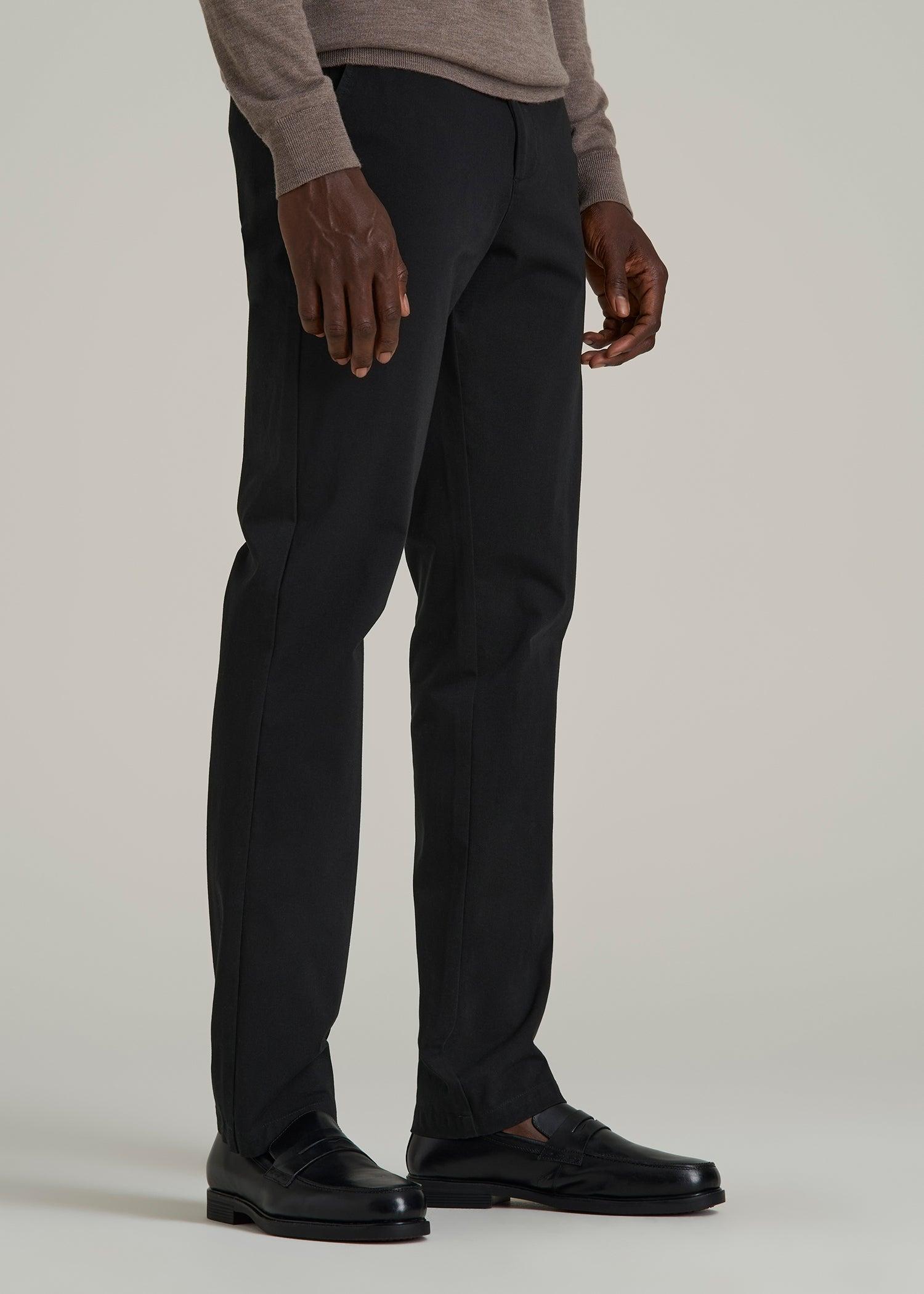 4 Way Stretch Commuter TAPERED Chino Pants for Tall Men in Black Male Product Image