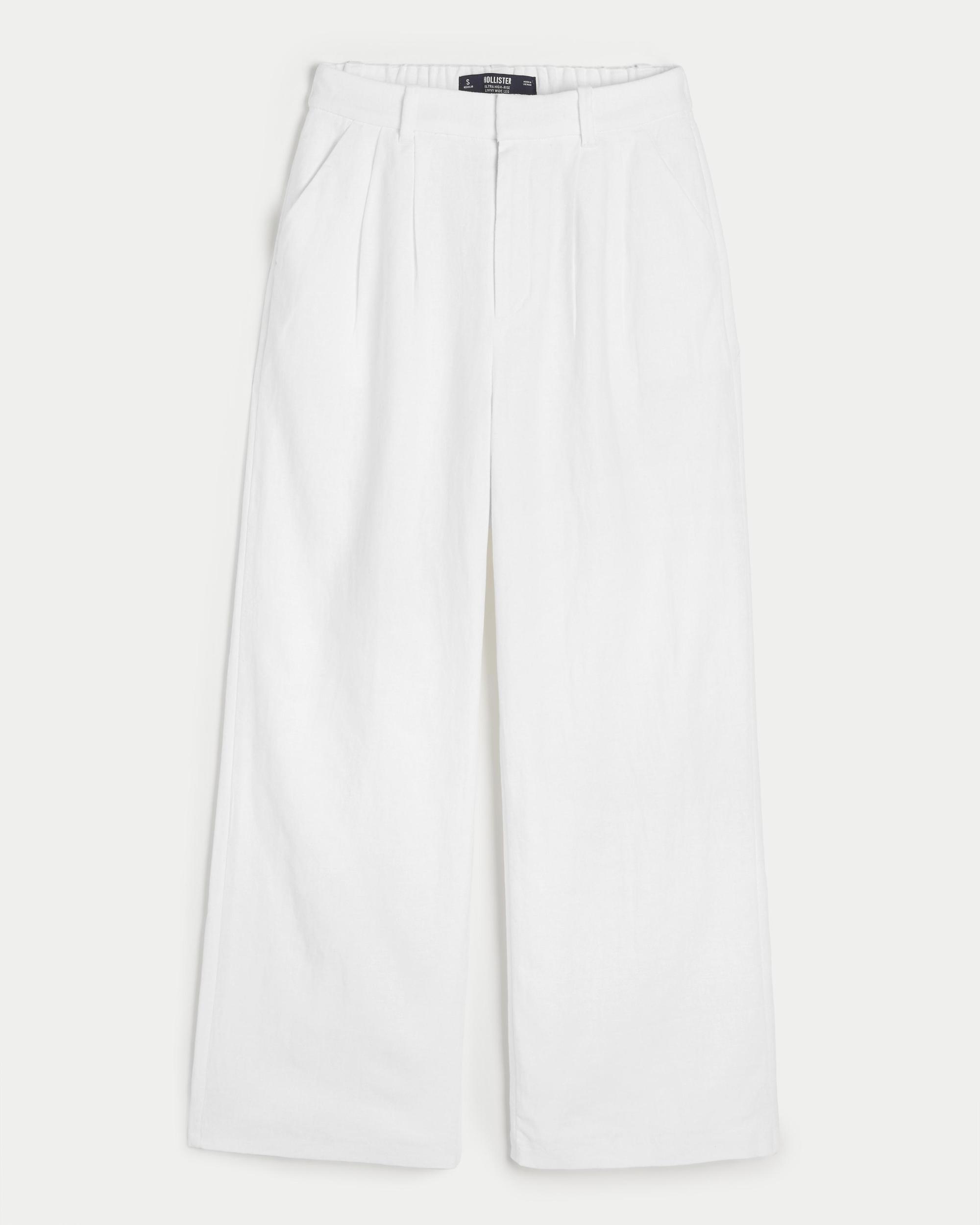 Hollister Livvy Ultra High-Rise Linen-Blend Wide-Leg Pants Product Image