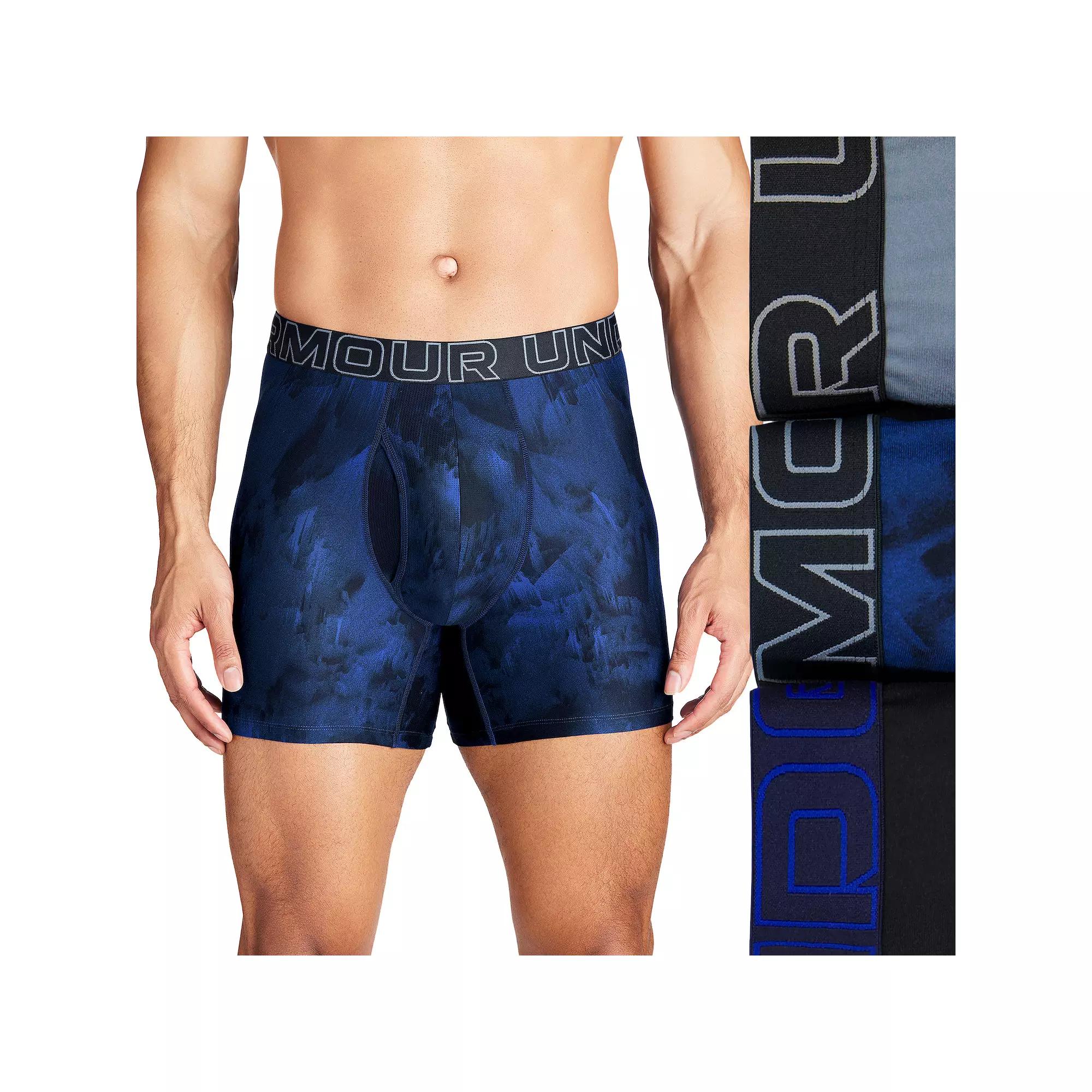Men's Under Armour 3-pack Performance Tech Printed 6-in. Boxer Briefs,  Product Image