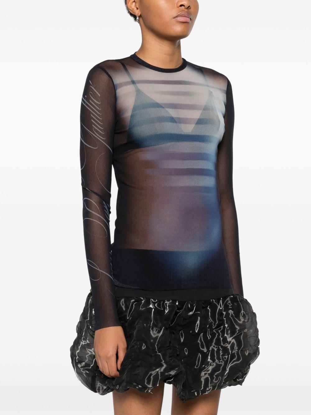 Le Male-print  mesh top  Product Image