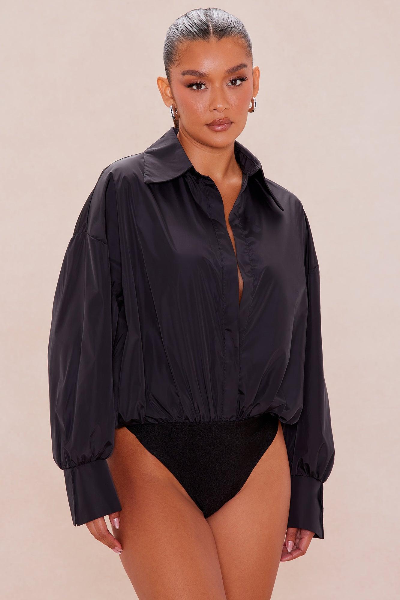 Leonie Collared Bodysuit - Black Female Product Image