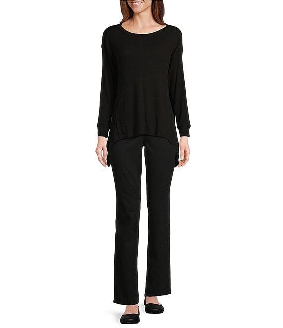 Westbound Long Sleeve Crew Neck Asymmetrical Hem Top Product Image