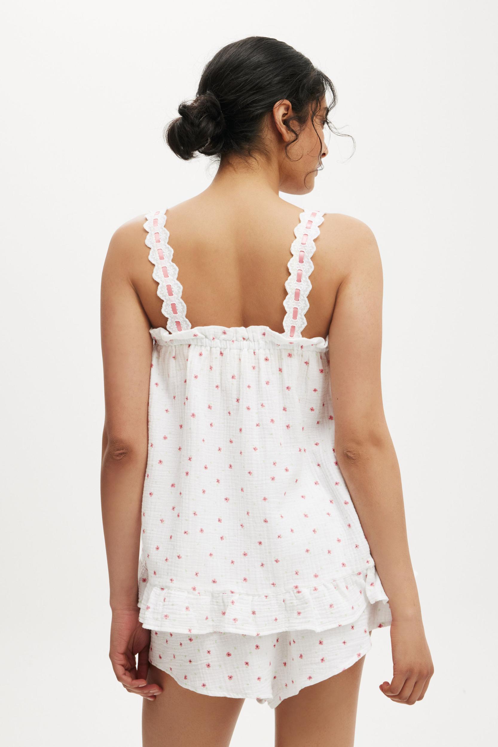 Lace Trim Babydoll Cami Set Product Image