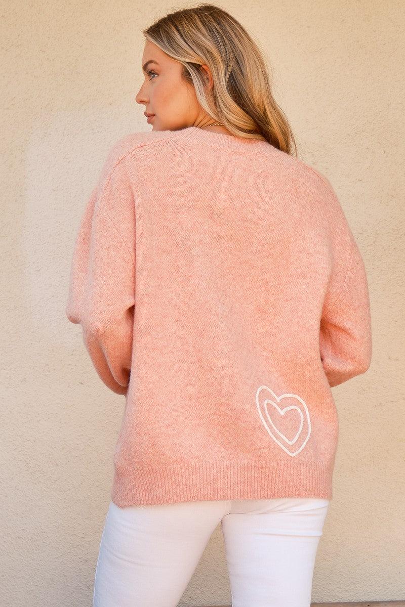 And The Why WIFEY & Heart Round Neck Sweater Product Image