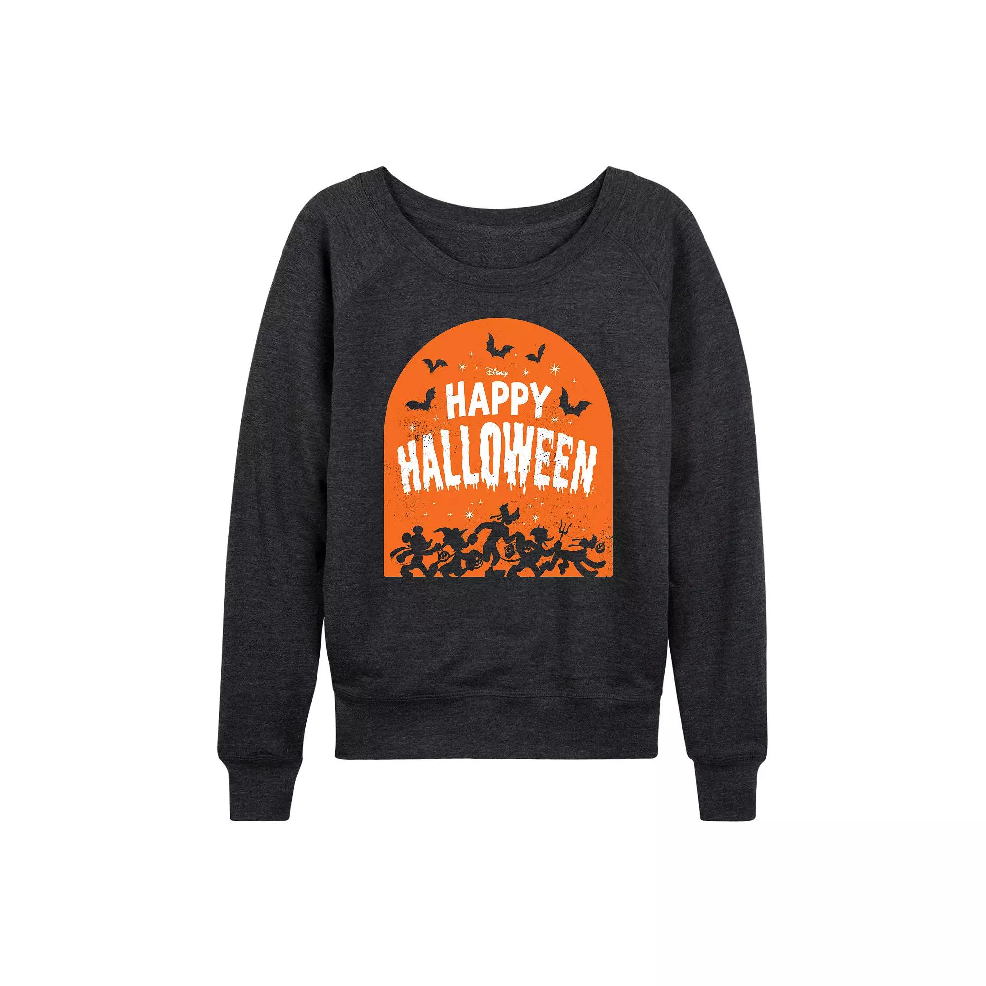 Disney's Mickey Mouse & Friends Women's Happy Halloween French Terry Long Sleeve Tee,  Product Image