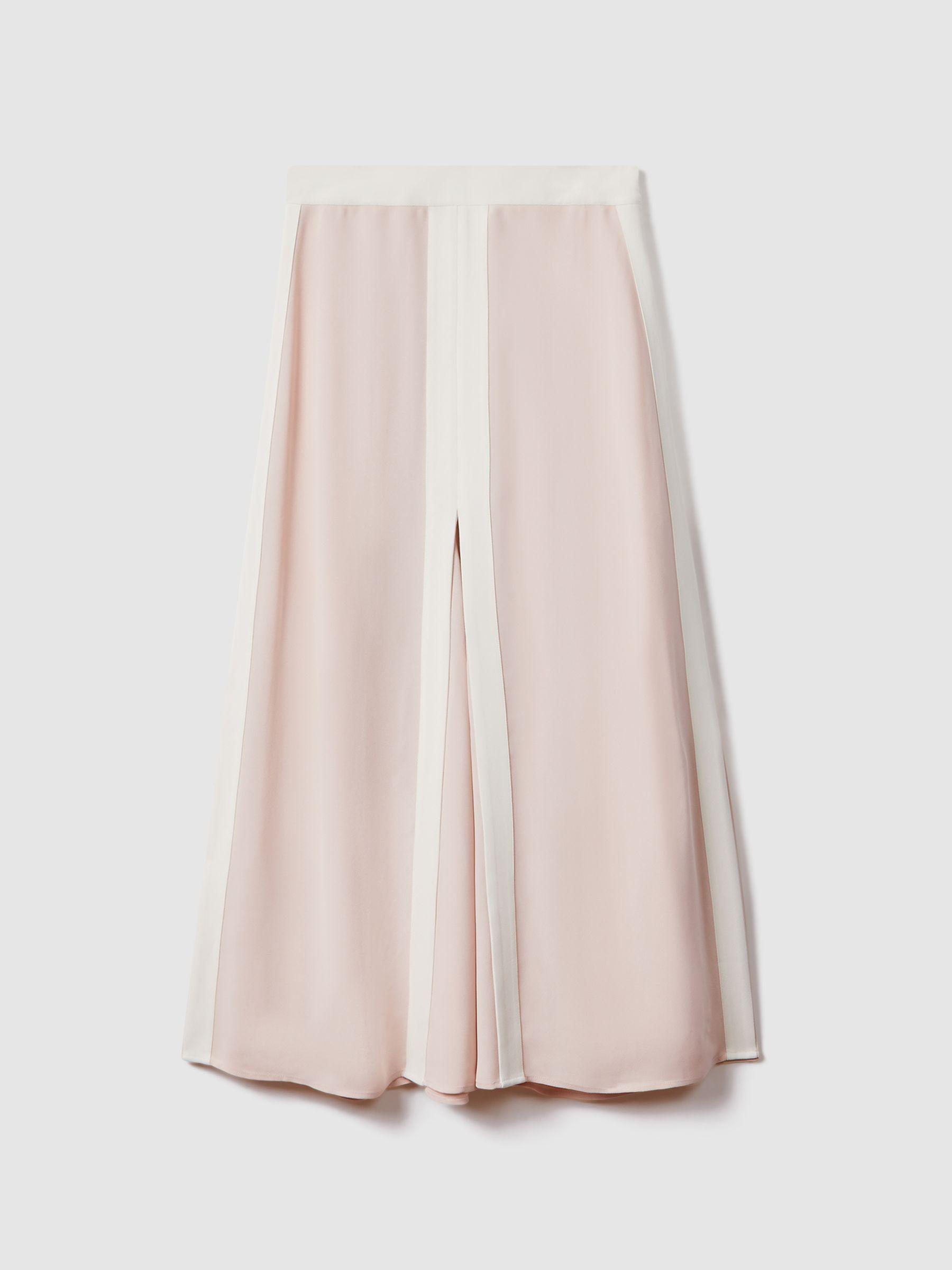 Contrast Trim Co-Ord Crop Top in Nude/Ivory Product Image