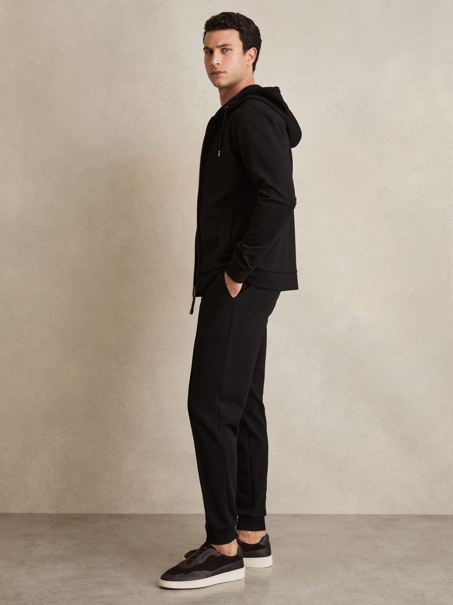 Interlock Zip-Through Hoodie in Black Product Image
