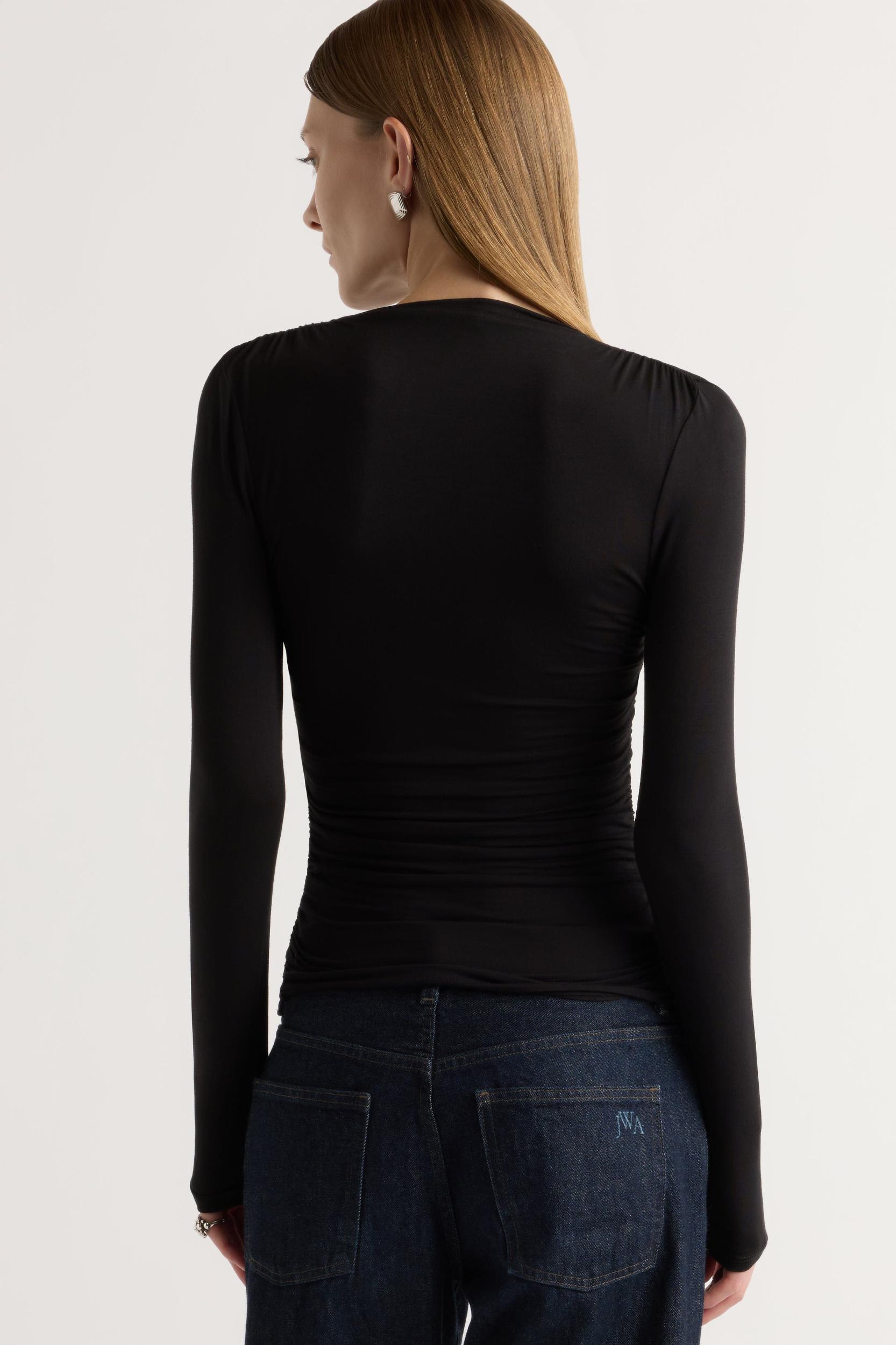 Lilou Wrap-Neck Long-Sleeve Tee Product Image