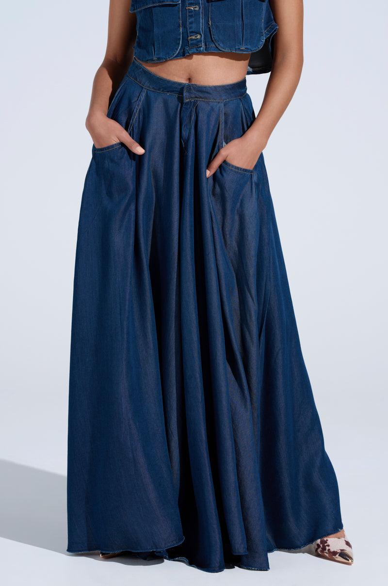 CARRIE ULTRA WIDE LEG DENIM TROUSER Product Image