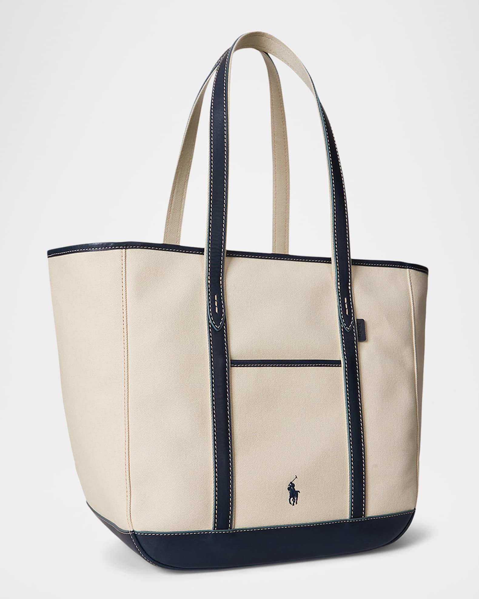 Canvas and Leather Medium Tote Bag  Product Image