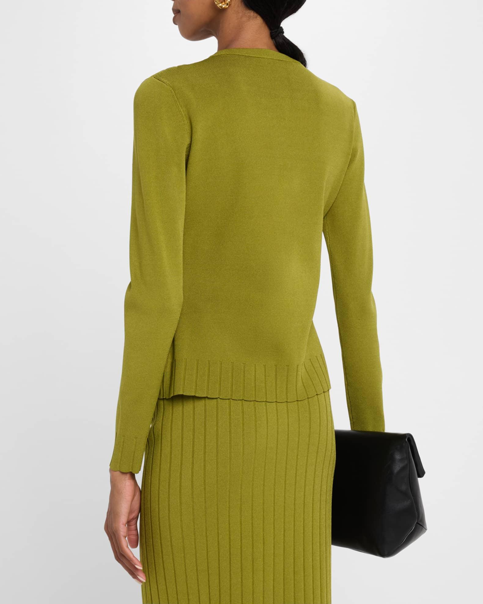 Rib Crewneck Cardigan Product Image