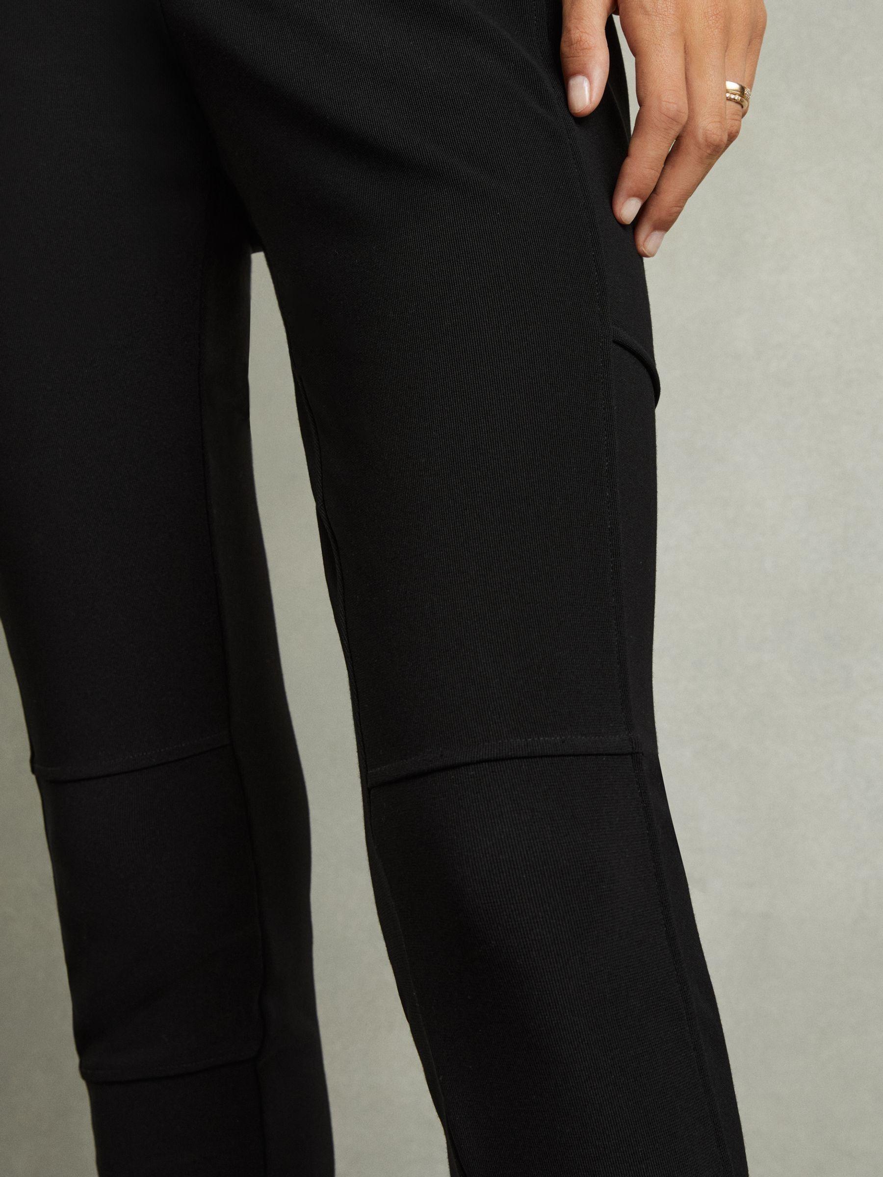 Panelled Jersey Skinny-Fit Trousers in Black Product Image