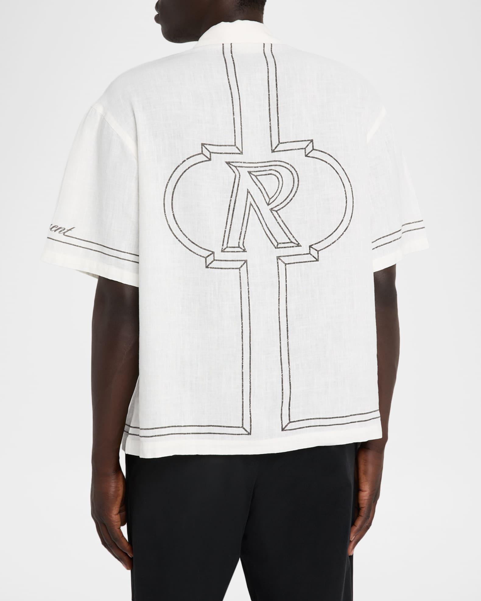 Men's Border Embroidered Initial Logo Short-Sleeve Shirt Product Image