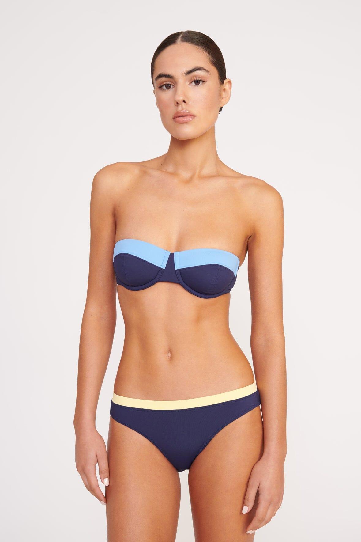 JO BALCONETTE BIKINI TOP | NAVY COLORBLOCK Product Image