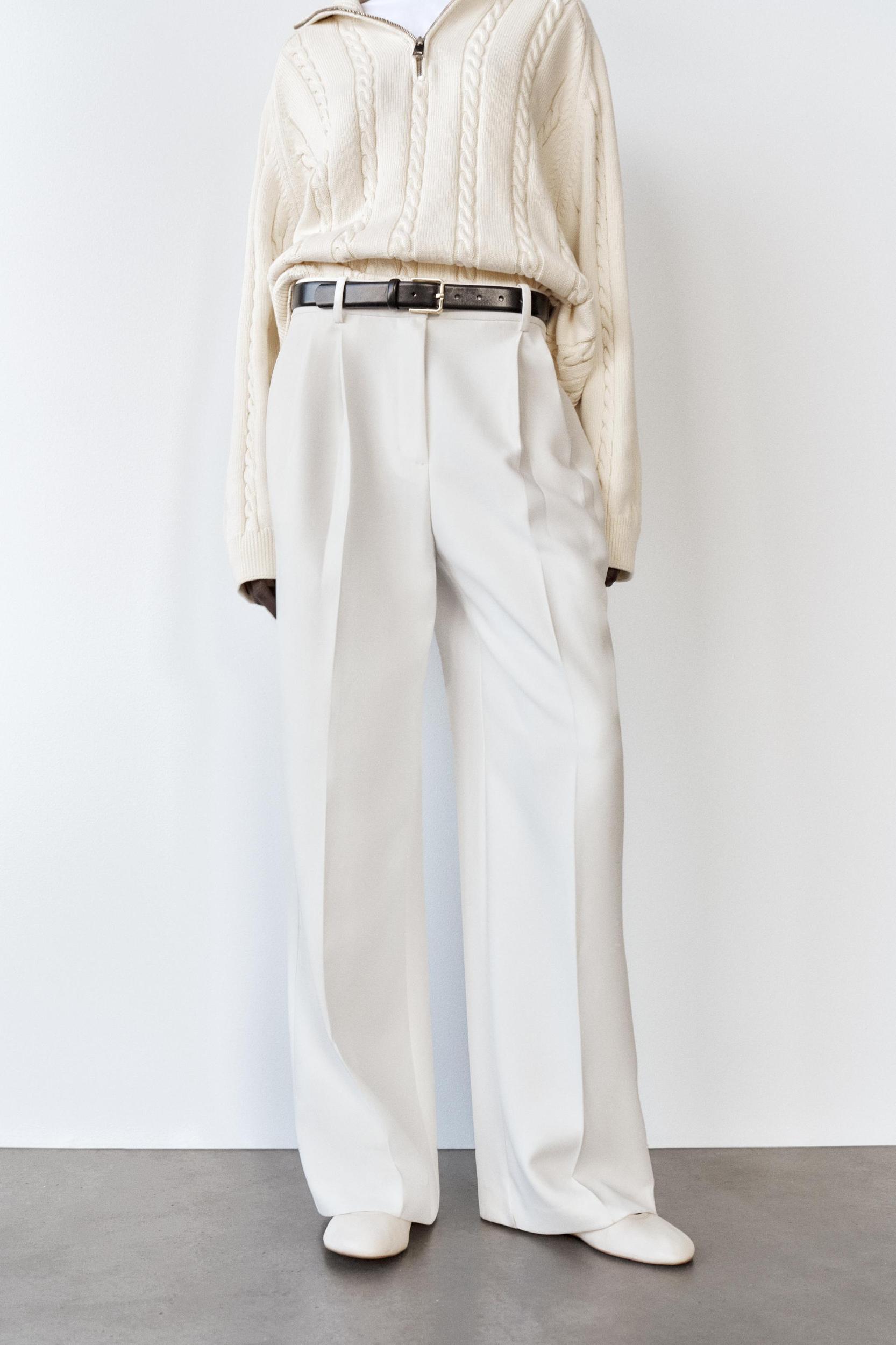 WIDE LEG PANTS WITH DARTS Product Image