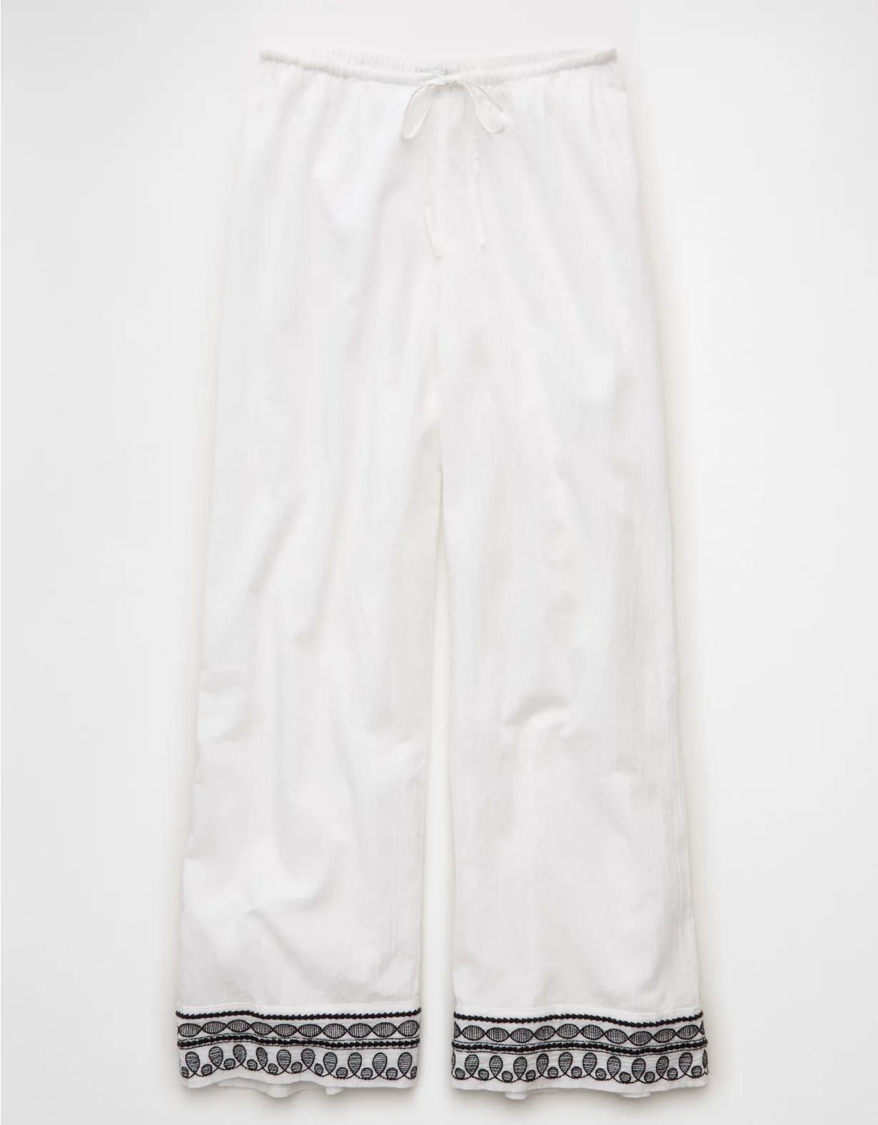 AE Stretch High-Waisted Embroidered Pull-On Pant Product Image