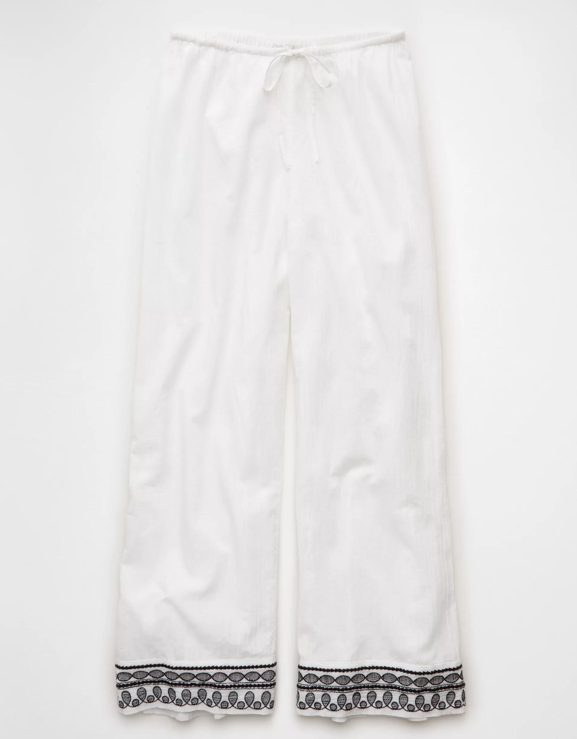 AE Stretch High-Waisted Embroidered Pull-On Pant Product Image