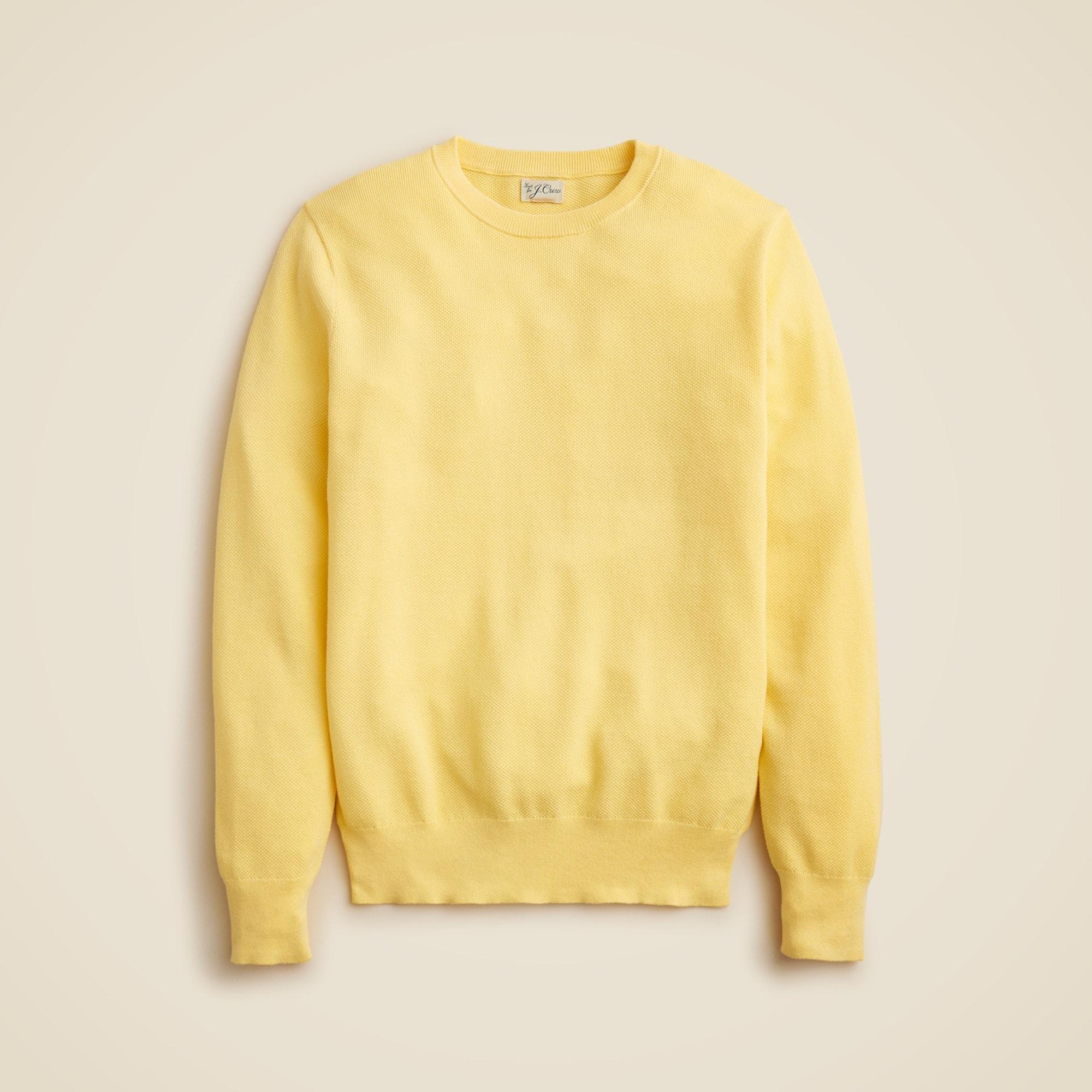 Cotton piqué-stitch crewneck sweater Product Image