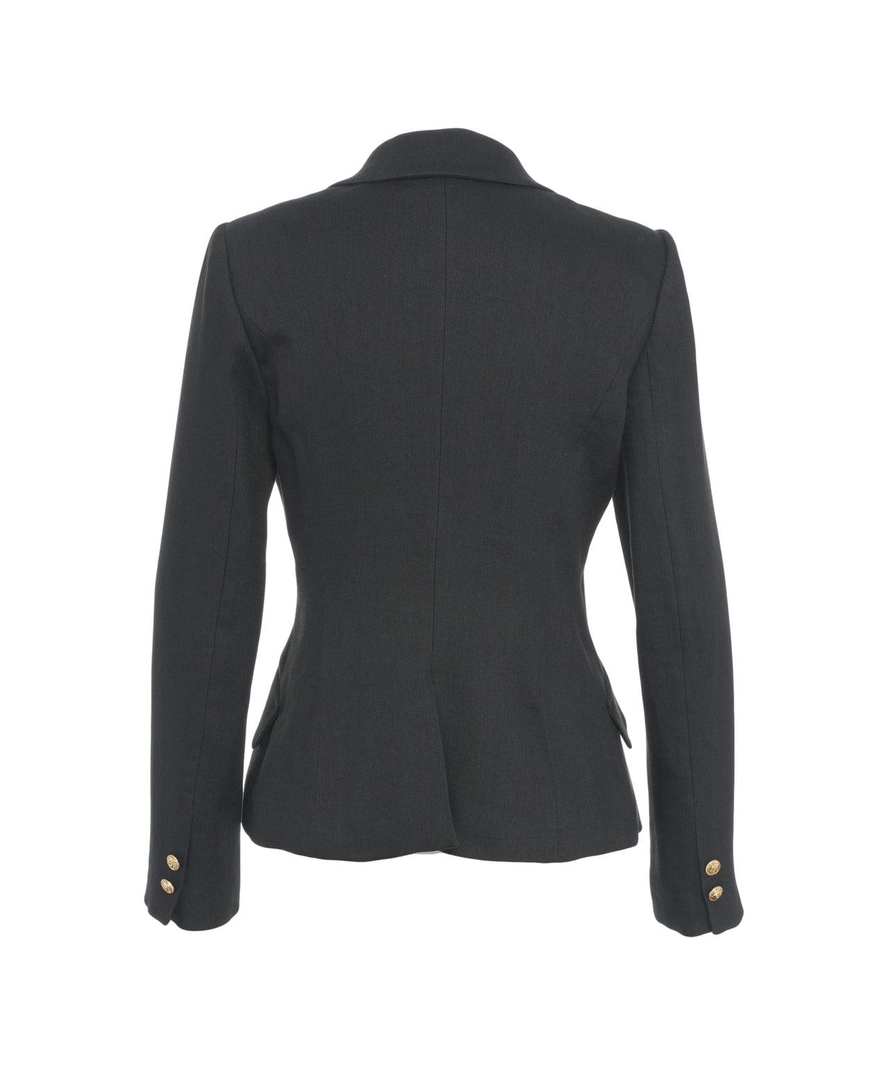 Double-breasted blazer in linen blend Product Image