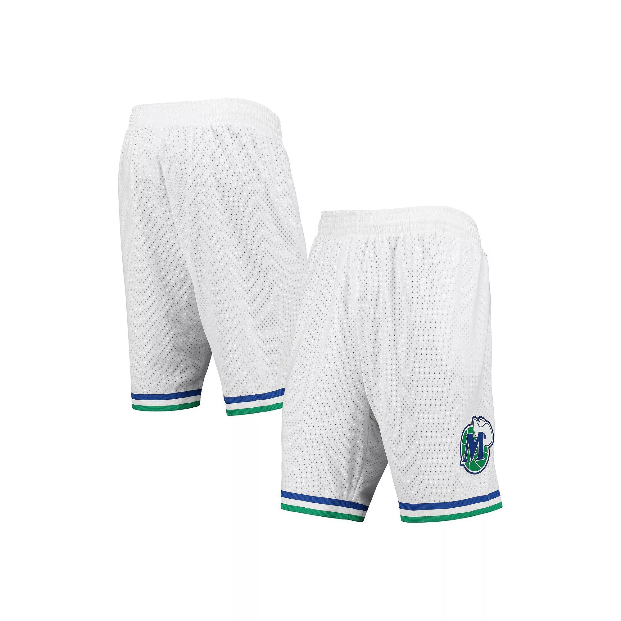 Men's Mitchell & Ness White Dallas Mavericks 1998-99 Hardwood Classics Swingman Shorts,  Product Image