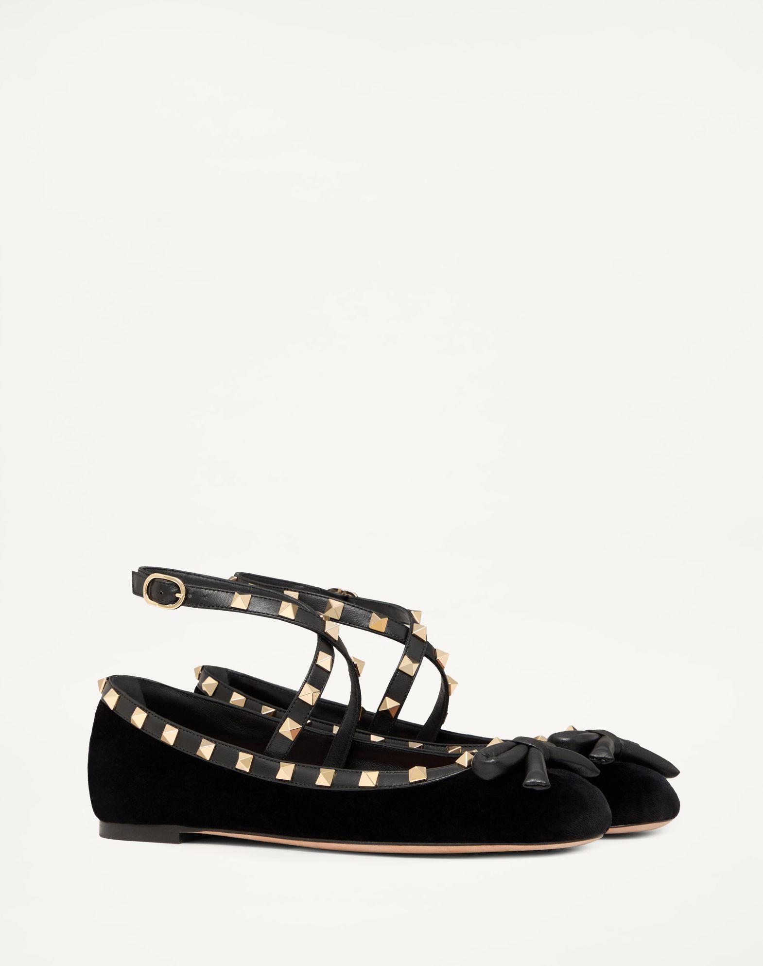 Rockstud Velvet Ballerina Product Image
