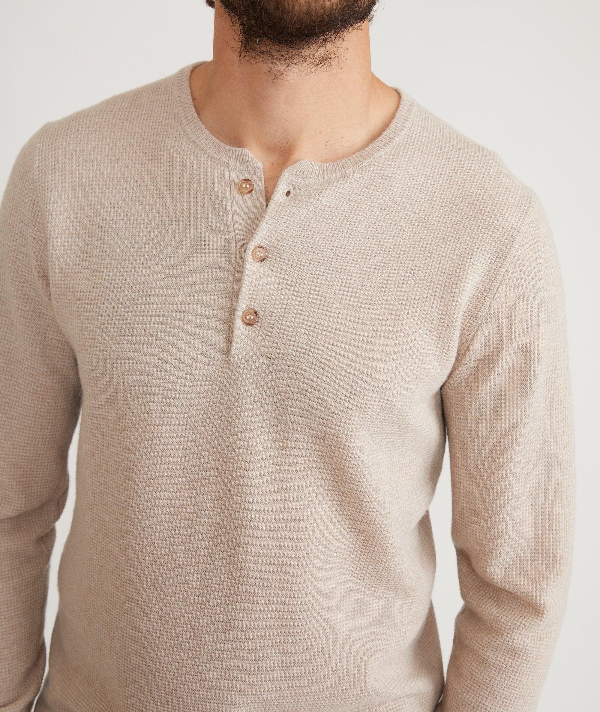 Merino Blend Sweater Henley Product Image