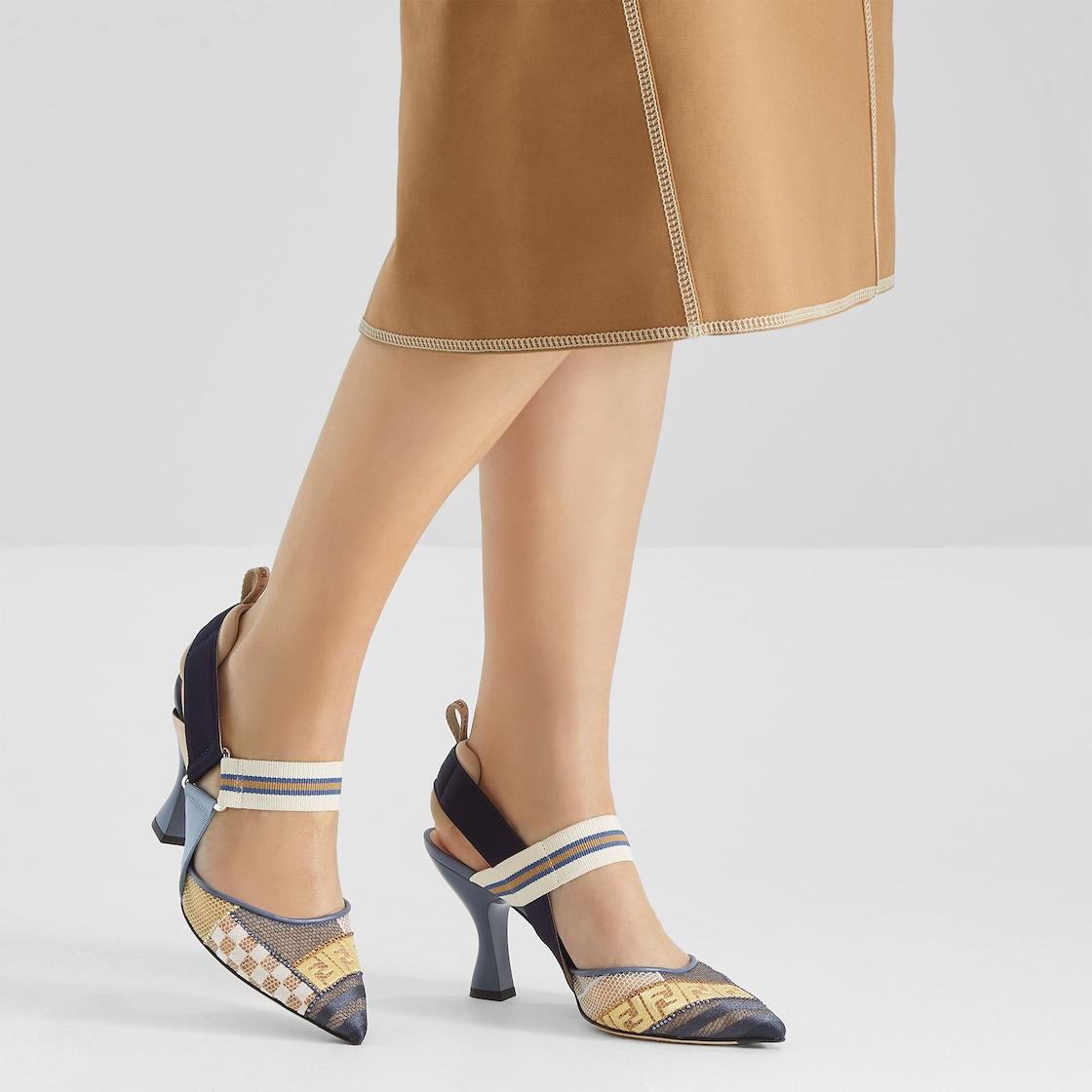 ColibrìMulticolor mesh medium-heeled slingbacks Product Image