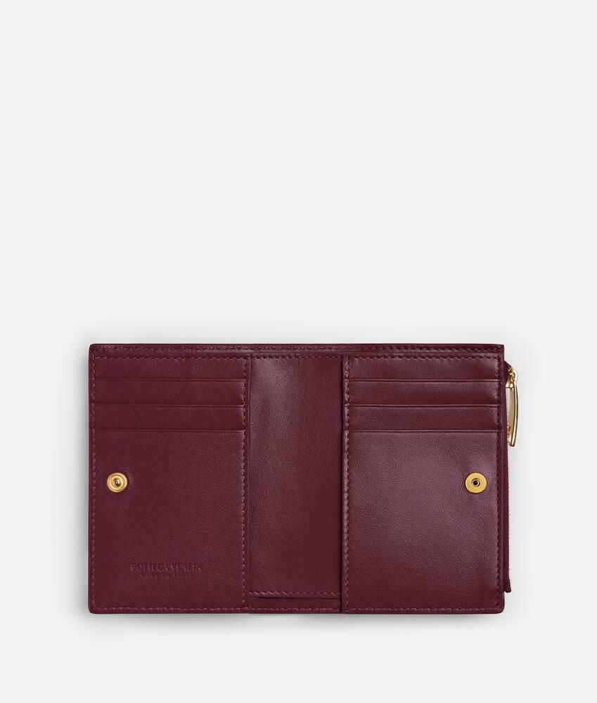 Women's Intrecciato Small Bi-Fold Wallet in Barolo Product Image