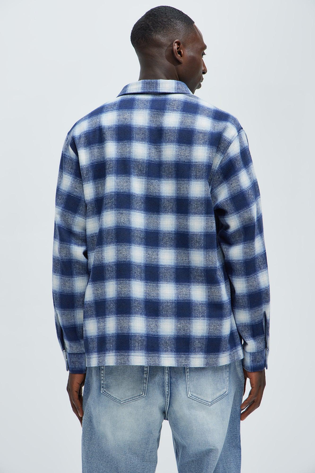 Cassnet Plaid Button Up Shirt - Blue/combo Product Image