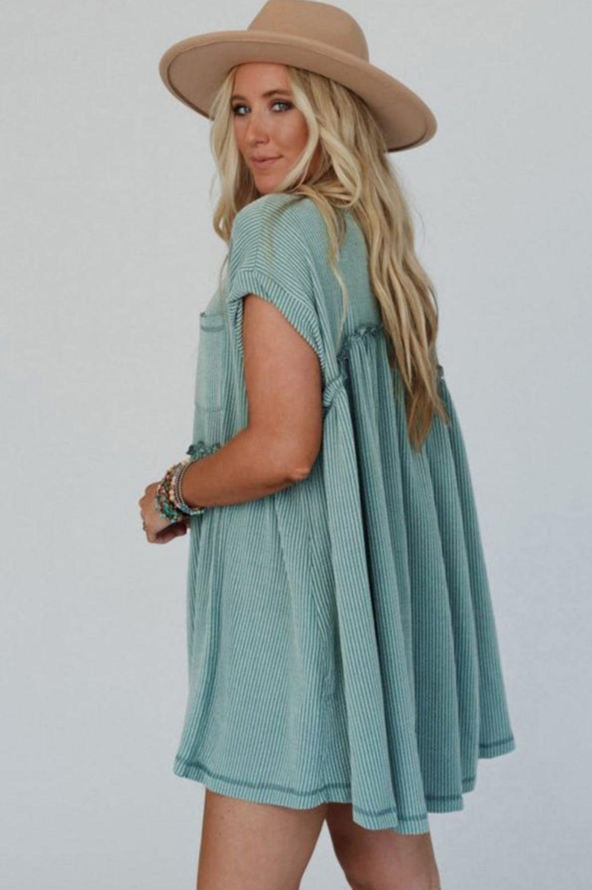 Corded Babydoll Dress Product Image