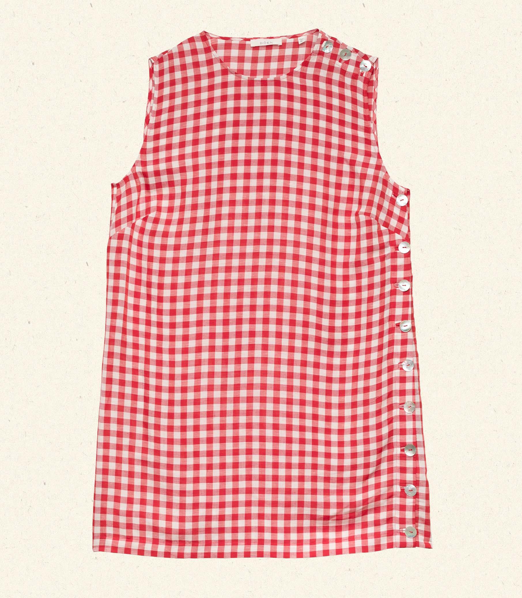 CORALIE DRESS -- SCARLET MARILYN GINGHAM Product Image