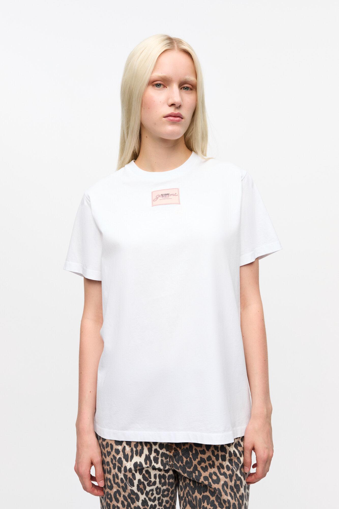 White Basic Jersey Relaxed T-shirt Product Image