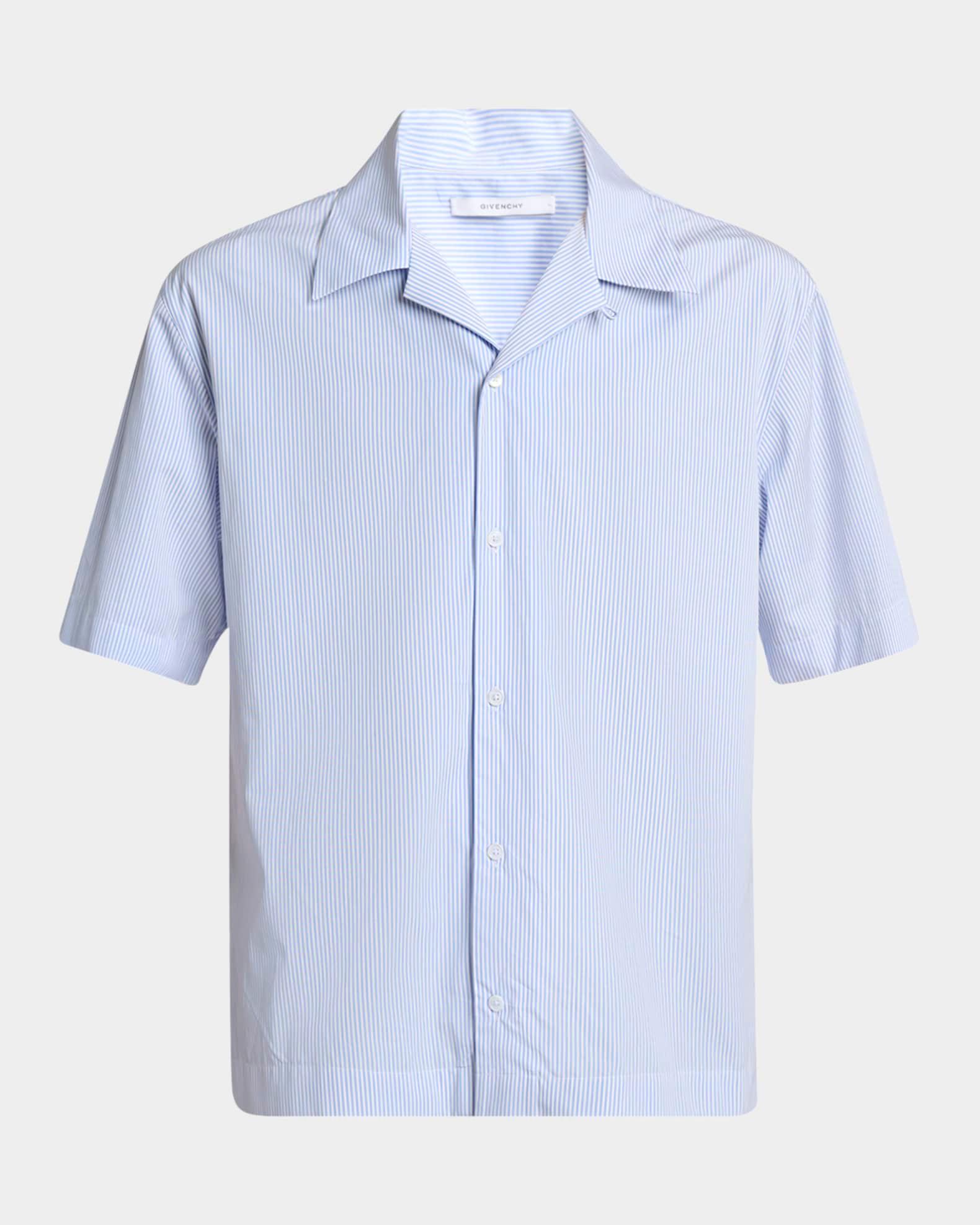 Men's Pinstripe Bowling Shirt Product Image