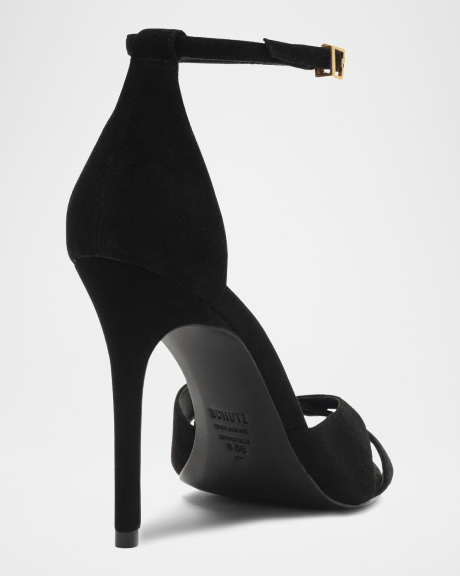 Hilda Leaf Suede Stiletto Sandals Product Image