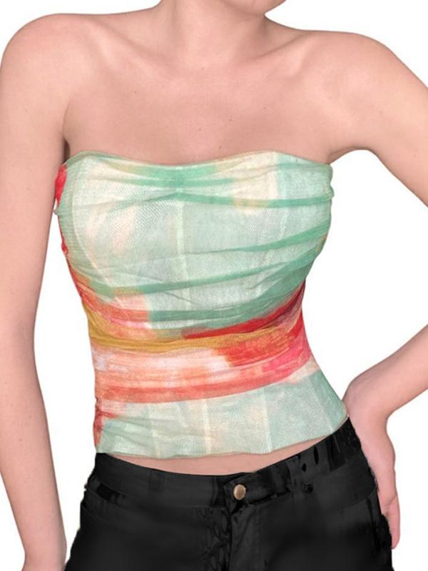 False Wind Rainbow Gradient Bandeau Top Product Image