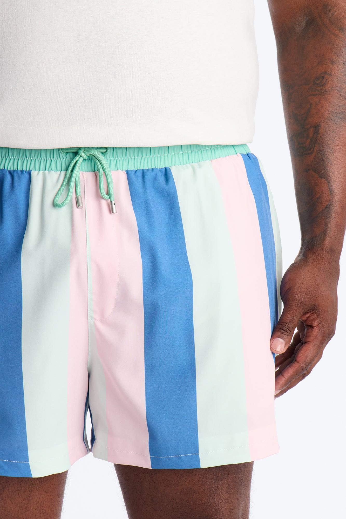 Lafayette Resort Striped Swim Trunk 4″ - Multi Color Male Product Image