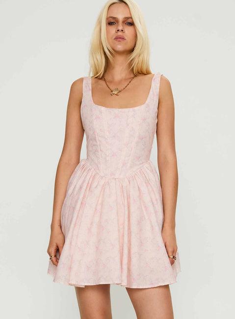 Bridgitte Corset Mini Dress Floral Product Image
