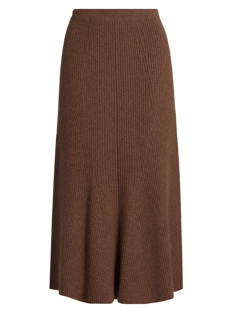 Womens Femi Cashmere Rib-Knit Midi-Skirt Product Image
