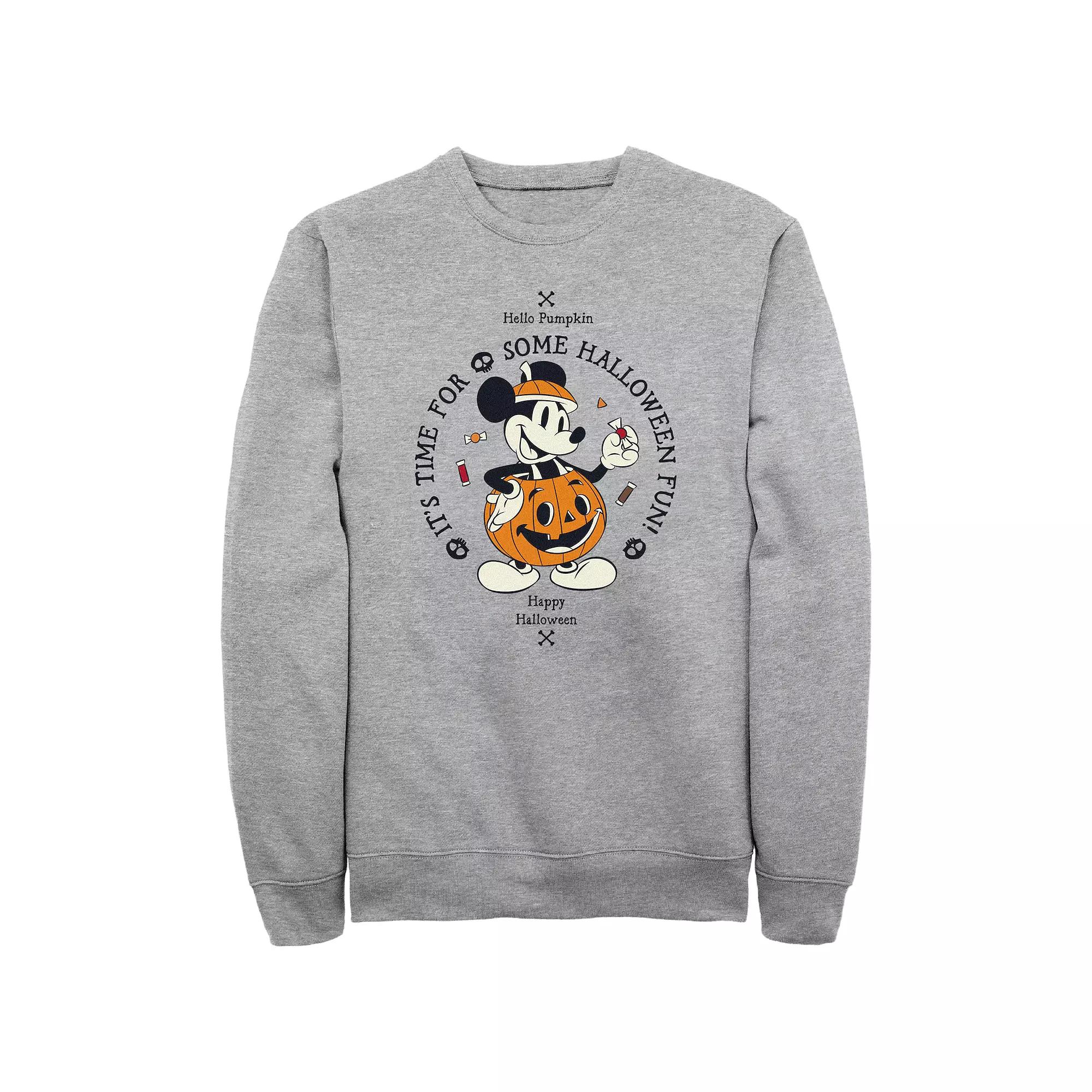 Disney's Mickey Mouse Men's Classic Halloween It's Time For Some Fun Jack-o'-lantern Fleece,  Product Image